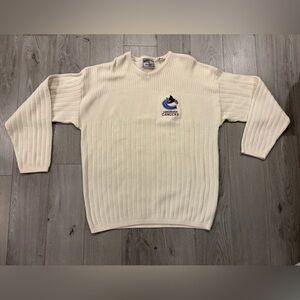 Vintage Headlines Sports Vancouver Canucks NHL 100% Cotton Knit Sweater size L